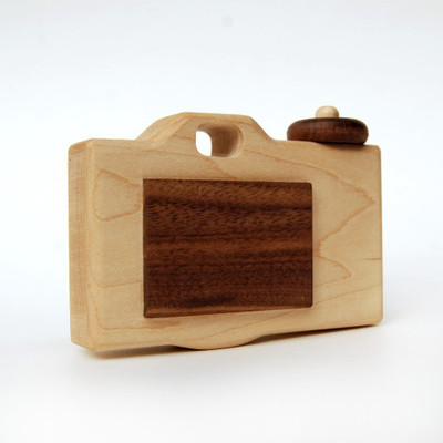 

Saaheli Personalized Wooden Toy Camera, Modern Organic Imagination Toy(Brown)