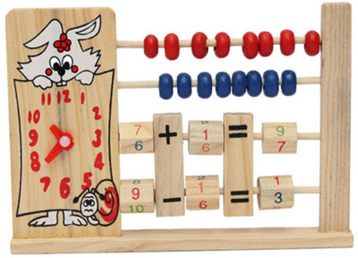 

Kuhu Creations Wooden 2-Row Abacus Counting 8 Beads Per-row Maths Learning Educational Kids Toy(Multicolor)