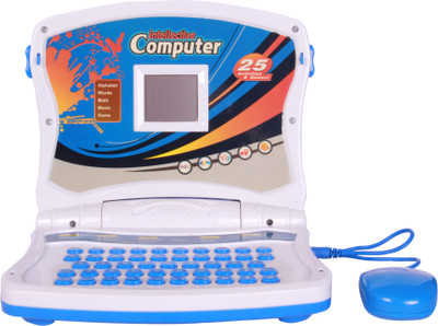 

Toy House Kids Educational Talking Laptop with 25 Learning Activities n LED Display Spaceship Design Multicolor(Blue)