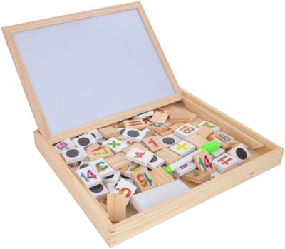 

SRI Dominoes Toy 104 Pcs Wooden Magnetic Play Board for Kids - Ages 3+ Years (Letter / Numeric)(Multicolor)