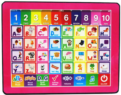 

RVOLD Kids English Learning Computer Tablet Toy with Alphabets and Number(Multicolor)