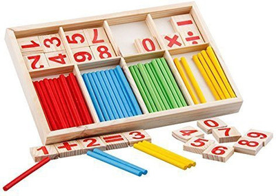 

SDBING Wooden Number Cards And Counting Rods With Box(Multicolor)