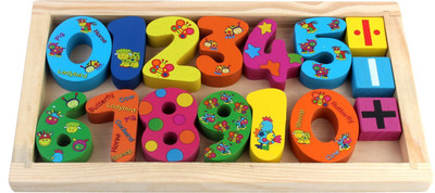 

Allin1 Wooden Number Set in Wooden Frame Box for Kids Ages 3+ Years(Multicolor)
