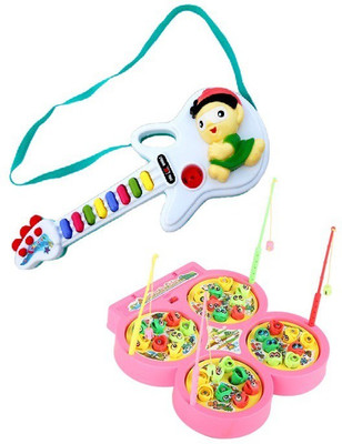 

New Pinch Combo Of Fish Catching Game With Mini Musical Guitar(Multicolor)