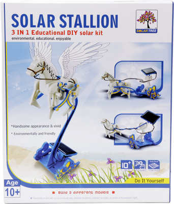 

Solar Tree Solar Stallion, 3 in 1 Educational DIY Solar Kit(White, Blue, Silver)