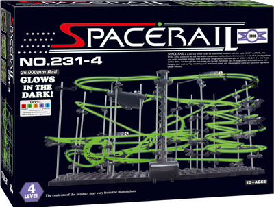 

Emob SpaceRail Marble Roller Coaster with Steel Balls 26000 mm Long Never Ending RollerCoaster Learning Educational Game 231-4 Radium(Multicolor)