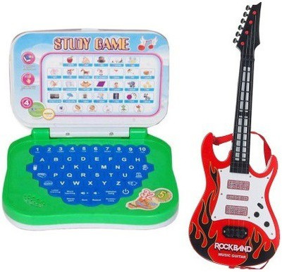 

Shop & Shoppee combo of Mini English Learning Laptop & Rockband Music Guitar(Multicolor)