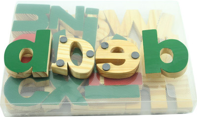 

Enigmatic Woodworks Wooden English Small Cap Alphabets (All Face Colored)(Green, Red)