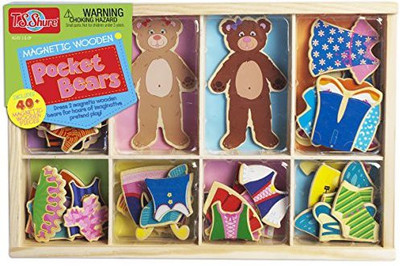 

T.S. Shure Pocket Bears Wooden Magnetic Dress-Ups(Multicolor)