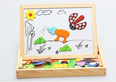 

Hum Enterprise Wooden Educational Toys Magnetic Art Easel Animals Puzzle Games for Kids(Multicolor)