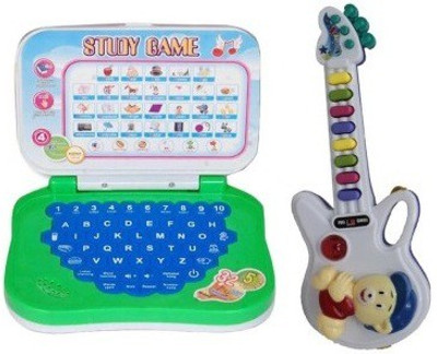 

Shop & Shoppee combo of Mini English Learning Laptop & Musical Guitar with Button(Multicolor)