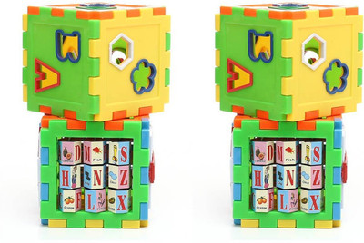 

New Pinch Play And Learn All In One Cubes Game For Kids (Pack Of 2)(Multicolor)