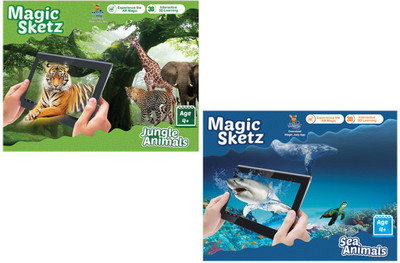 

Augment Works Magic Sketz – 3D Combo Pack Of Jungle & Sea Animals(Multicolor)