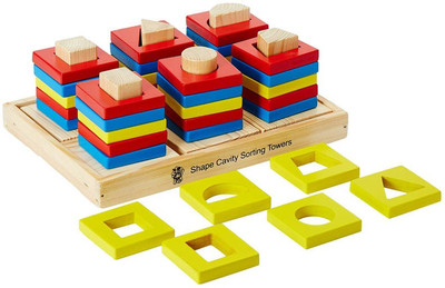 

Skillofun Shape Cavity Sorting Towers - 6 Towers(Multicolor)