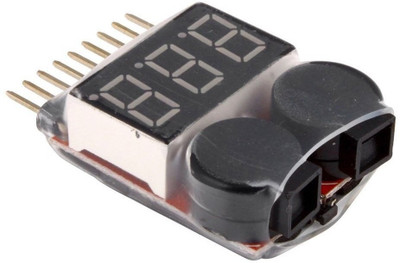 

Adraxx 1-8S LiPo Battery Voltage Tester Low Volt Alarm Buzzer and LED(Multicolor)