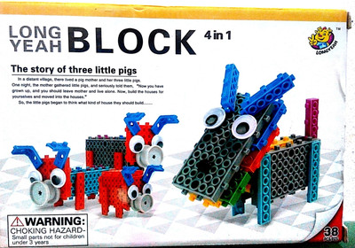 DIY Building Blocks for kids and children to build animals(Blue)