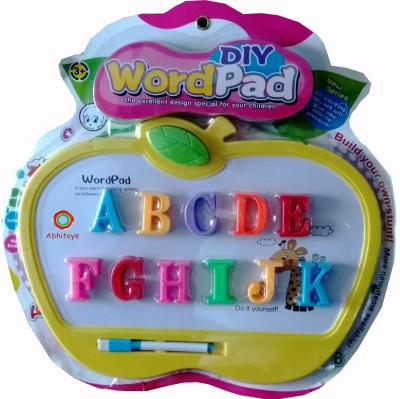 

Abhitoys Kids Apple Shape Large Slate with Alphabets and Numbers with Pen(Multicolor)