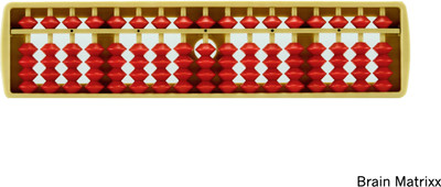 

Brain Matrixx 17 Rods Student Abacus - Ivory frame(Red)