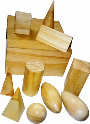 

Kinder Creative Geometrical Solids Wood Finish with Box