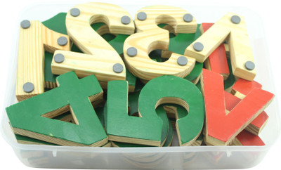 

Enigmatic Woodworks Wooden Magnetic Numbers (Single Face Colored)(Large)(Green, Red)