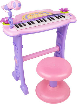 

Buddy Fun Electronic Symphonic Piano / Key Board Organ – Educational Musical Toy With Mp3 Plug-In Option + Sing-Along Microphone(Pink)
