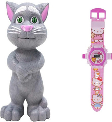 

Aquaras grey tom cat and hello kitty watch(Multicolor)