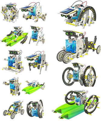 

Cute Sunlight 14 In 1 Solar Energy Space Craft(Blue)