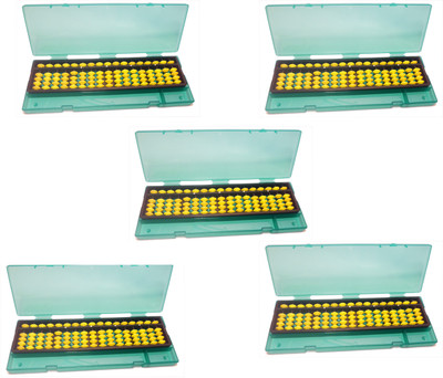 Djuize 17 Rod Yellow Abacus with Box-Pack of 5(Yellow)