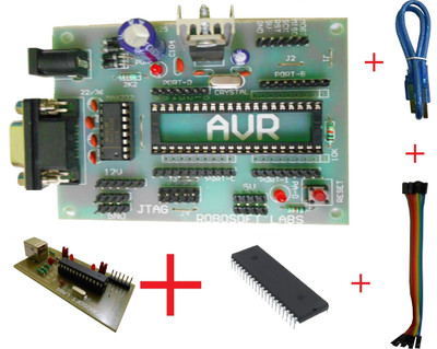 

Robosoft Labs AVR 40 PIN DEVELOPMENT BOARD With MAX232 , ATMEGA32 IC & PROGRAMMER(Multicolor)