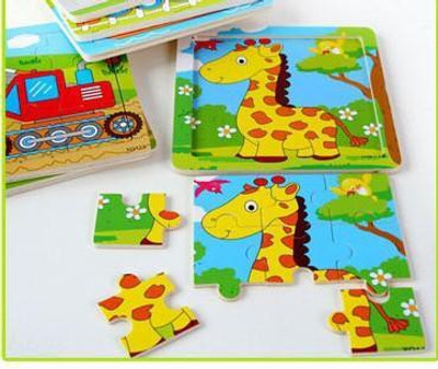 

Tickles Animal cartoon 9 pieces of a pattern wood puzzles wooden jigsaw Board (Set Of 4 Puzzles) 3 years plus(Multicolor)