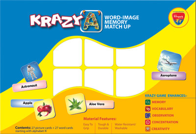 

Mind Wealth Krazy A - Word Image Memory Match up Game(Multicolor)