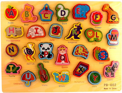 

RVOLD Colorful Wooden Animal Shaped English Alphabets Learning Board for Kids - Early Education Toys for Kids(Multicolor)