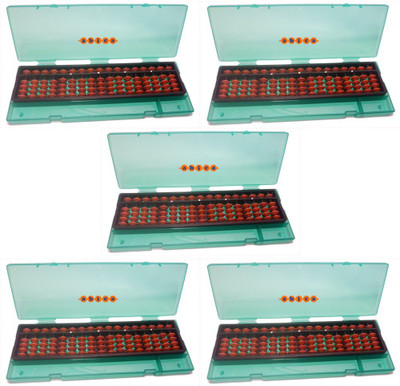Abica Abacus math learning kit for kids Brown 17 rod with box ( Pack of 5 )(Multicolor)