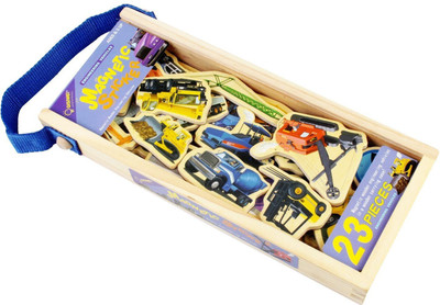

QISIWEI 23Pcs Wooden Magnetic Cutout Stickers in Wooden Carry Case for Kids(Multicolor)