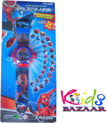 

KidsBazaar 24 images Spiderman Projector Watch for kids, Best for Birthday & Return Gift(Red)