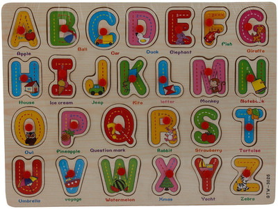 

Comfort Living Easy learning - Wooden Alphabet tray - Pin and place learning kit(Multicolor)