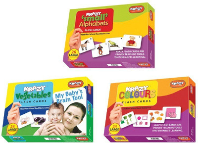 

Krazy Krazy flash cards Set of 3(Small alphabet,Vegetable,Colours)(Multicolor)