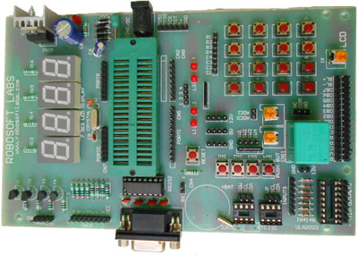 

Robosoft Labs AVR Development Board for ATMEGA16/ATMEGA32 (40 pin) microcontrollers With RS232(Multicolor)