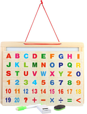 

Pigloo Wooden Border Double-Sided Magnetic White-Board and Black Slate(Multicolor)