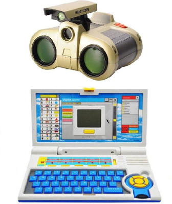 

New Pinch Kids English Learner Computer toy with binocular toy(Multicolor)