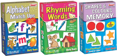 SMART Alphabet Match Up, Rhyming Word & Shapes & Colour Memory(Multicolor)