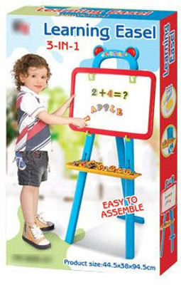 Phoenix Kids 3 in 1 Creative Drawing Magnetic Board Easel(White, Red)