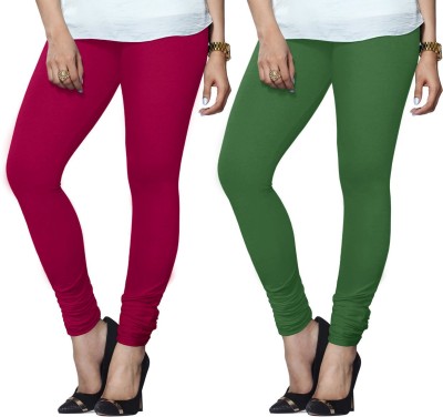 Lyra Ethnic Wear Legging(Dark Green, Pink, Solid)