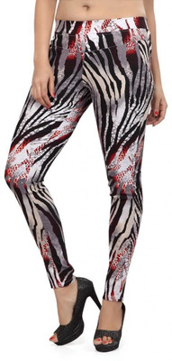 

Thinline Multicolor Jegging(Animal Print, Red