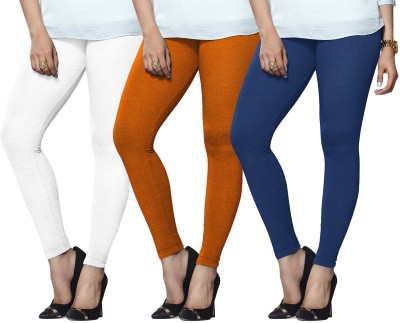 Lyra Ethnic Wear Legging(Light Blue, White, Orange, Solid)