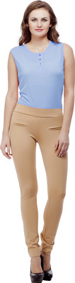

Purple Feather Beige Jegging(Solid