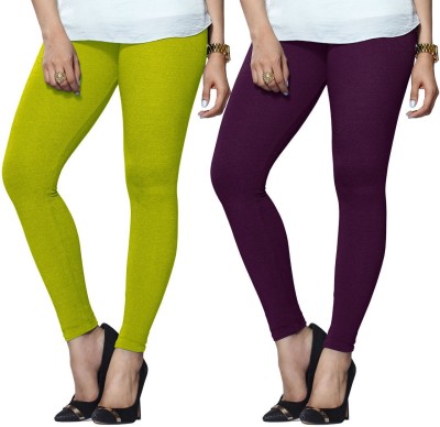 Lyra Ethnic Wear Legging(Purple, Light Green, Solid)