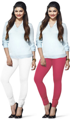 Lyra Ethnic Wear Legging(White, Pink, Solid)