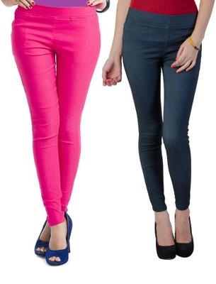 

Thinline Multicolor Jegging(Solid, Pink