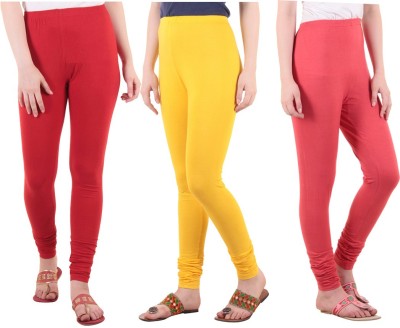 DIAZ Ethnic Wear Legging(Red, Pink, Yellow, Solid)